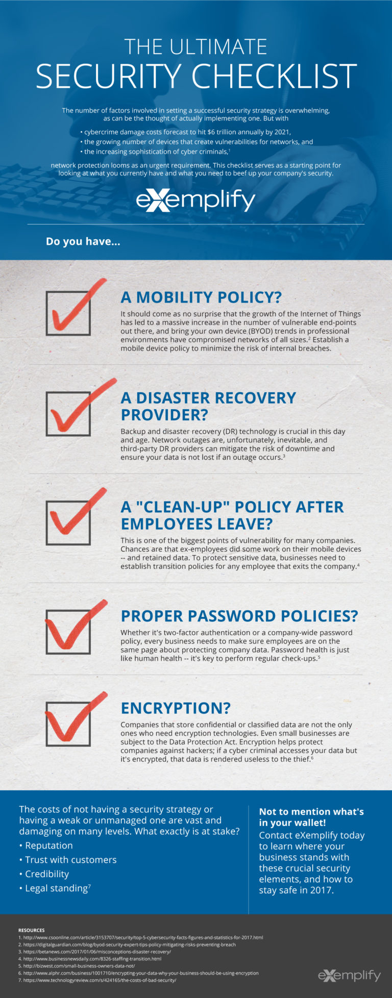 The Ultimate Security Checklist eXemplify More Than A Master Agent